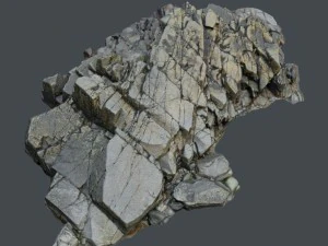 3d scanned rock cliff b2 3D Model