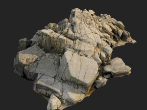 3d scanned rock cliff b2 3D Model
