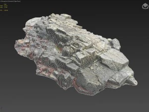 3d scanned rock cliff b2 3D Model