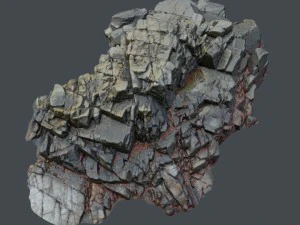 3d scanned rock cliff b2 3D Model