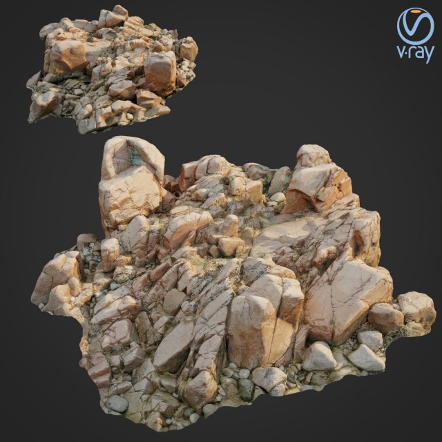 3d scanned rock cliff c2 Model 3D .c4d .max .obj .3ds .fbx .stl .blend