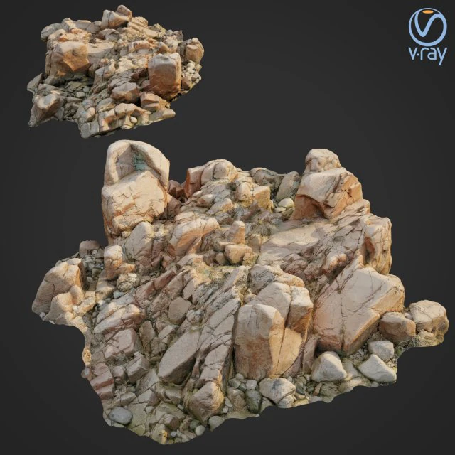 3d scanned rock cliff c2 3D Model .c4d .max .obj .3ds .fbx .stl .blend