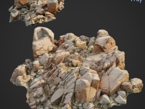 3d scanned rock cliff c2 3Dモデル
