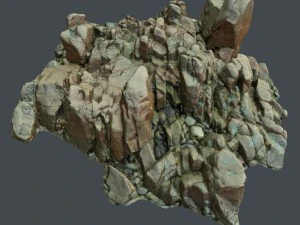 3d scanned rock cliff c2 3D Model