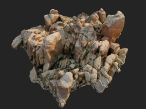 3d scanned rock cliff c2 3D Model