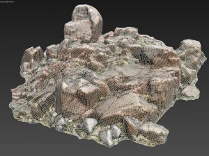 3d scanned rock cliff c2 3D Model