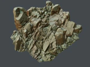 3d scanned rock cliff c2 3D Model