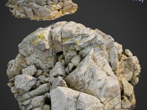3d scanned rock cliff d2 3D Model