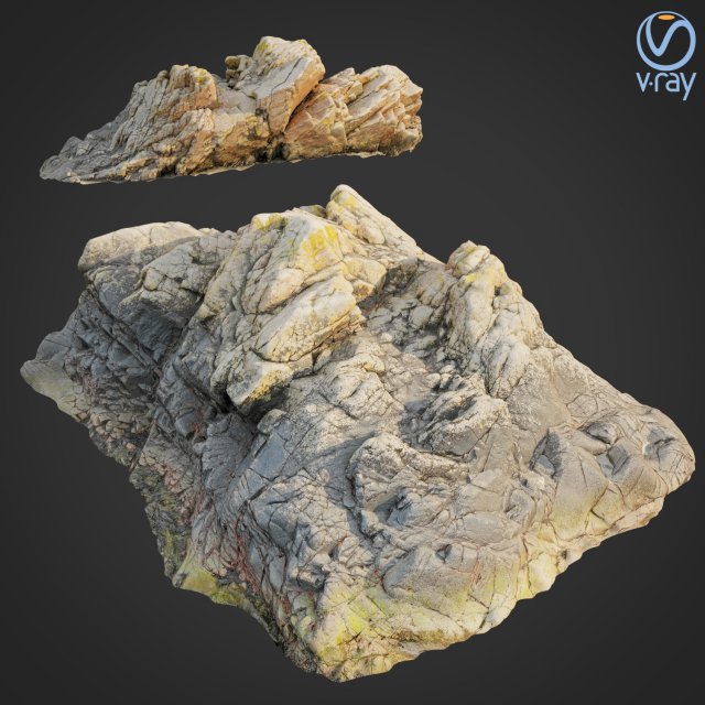 3d scanned rock cliff e2 3D 模型 .c4d .max .obj .3ds .fbx .stl .blend 