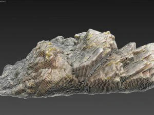 3d scanned rock cliff e2 3D Model
