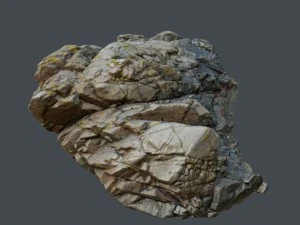3d scanned rock cliff e2 3D Model