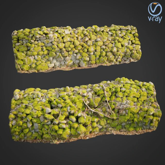 3d scanned nature stone wall d 3D Model .c4d .max .obj .3ds .fbx .stl .blend 