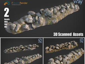 stone wall bundle a 3Dモデル