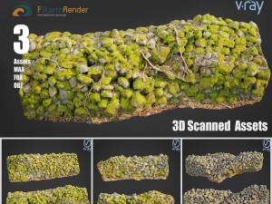 stone wall bundle b Modelo 3D