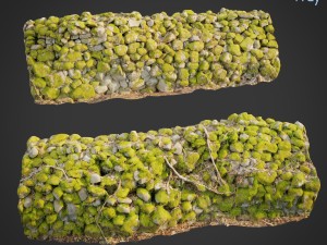 stone wall bundle b 3D Model