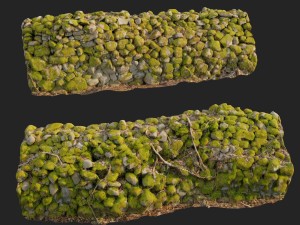 stone wall bundle b 3D Model
