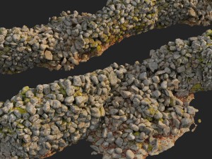 stone wall bundle b 3D Model