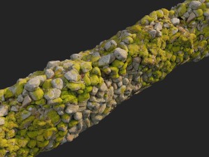stone wall bundle b 3D Model