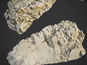 3d scanned rock cliff f2 3D 모델