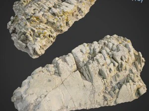 3D-gescannte Felsklippe f2 3D Modell