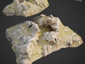 3d scanned rock cliff j2 3D मॉडल