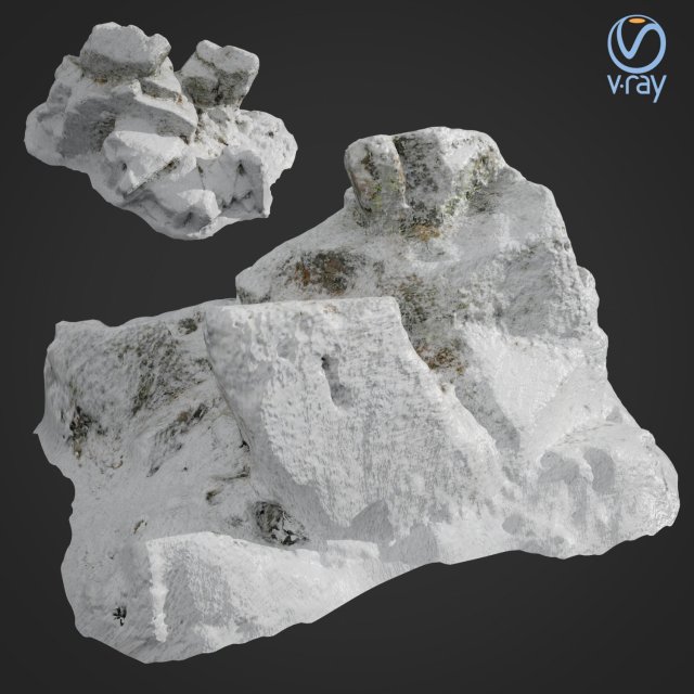 3d scanned rock cliff c snow 3D-Modell .c4d .max .obj .3ds .fbx .stl .blend 