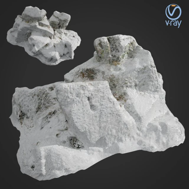 3d scanned rock cliff c snow 3D Model .c4d .max .obj .3ds .fbx .stl .blend