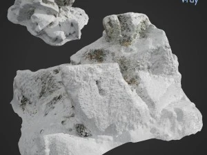 Neve con roccia c scansionata in 3d Modello 3D