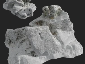 3d scanned rock cliff c snow 3D Model