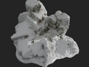 3d scanned rock cliff c snow 3D-Modell
