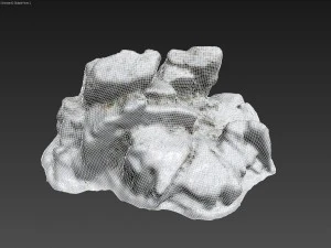 3d scanned rock cliff c snow 3D Model
