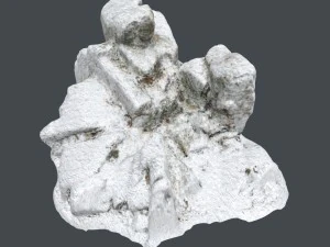 3d scanned rock cliff c snow 3D Model