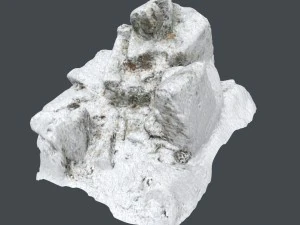 3d scanned rock cliff c snow 3D Model