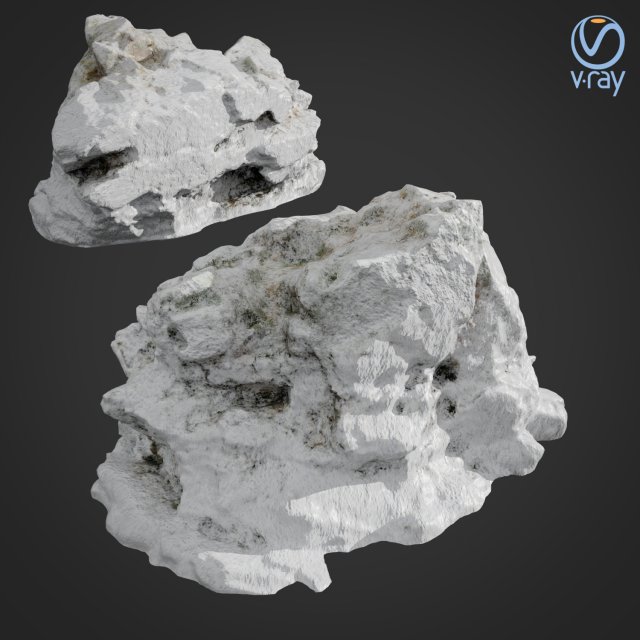 3d scanned rock cliff d snow 3D Model .c4d .max .obj .3ds .fbx .stl .blend 