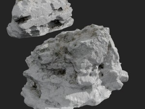 3d scanned rock cliff d snow 3D Model