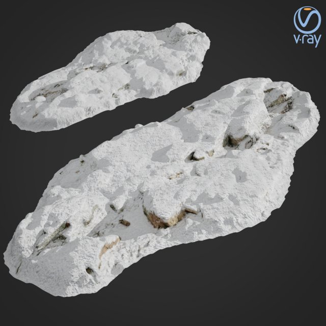 3d scanned rock cliff e snow 3D 模型 .c4d .max .obj .3ds .fbx .stl .blend 