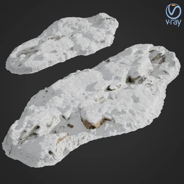 3d scanned rock cliff e snow 3D Model .c4d .max .obj .3ds .fbx .stl .blend 