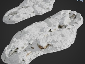 3d scanned rock cliff e snow 3D मॉडल