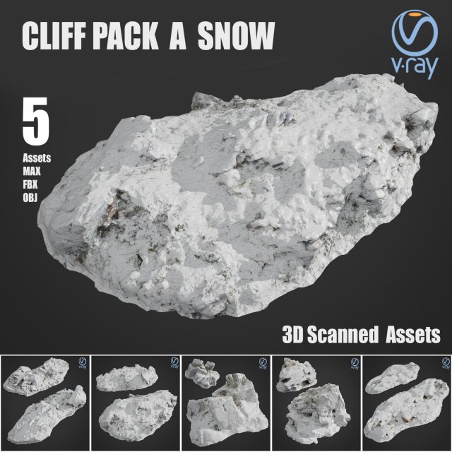 cliff pack a snow bundle Modelo 3D .c4d .max .obj .3ds .fbx .stl .blend 