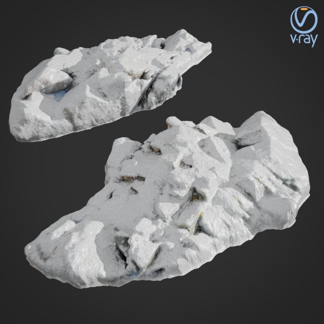 3d scanned rock cliff f snow 3Dモデル .c4d .max .obj .3ds .fbx .stl .blend 