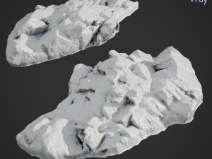 3d scanned rock cliff f snow 3D Модель