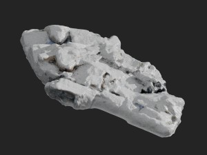 3d scanned rock cliff f snow 3Dモデル
