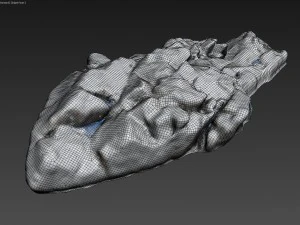 3d scanned rock cliff f snow 3D Model