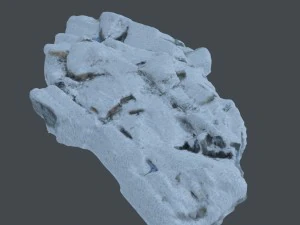 3d scanned rock cliff f snow 3D Model