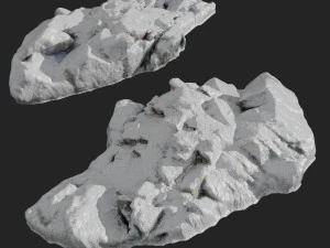 3d scanned rock cliff f snow 3D Model
