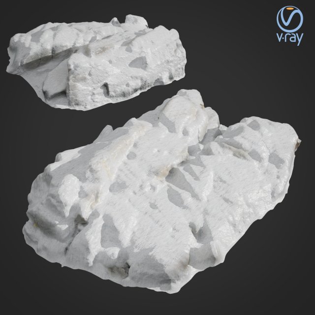 3d scanned rock cliff g snow 3D 模型 .c4d .max .obj .3ds .fbx .stl .blend 