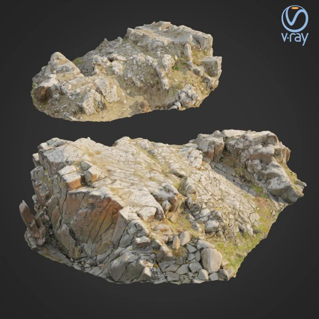 3d scanned rock cliff k2 3D Model .c4d .max .obj .3ds .fbx .stl .blend 