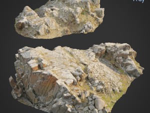 3d scanned rock cliff k2 Modelo 3D
