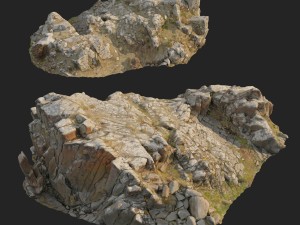 3d scanned rock cliff k2 3D Model