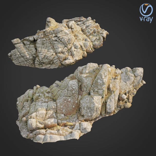 3d scanned rock cliff l2 3D-Modell .c4d .max .obj .3ds .fbx .stl .blend 